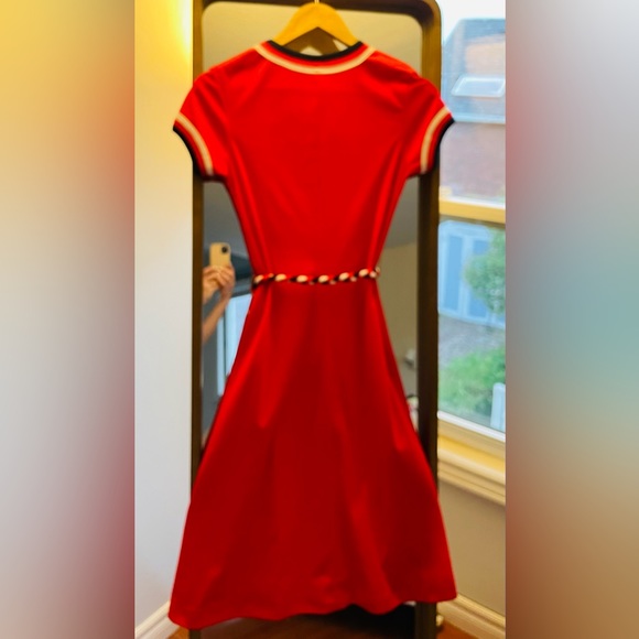 Size XS. Tea-length, vintage dress with braided belt. No rips or tears. - Picture 2 of 3